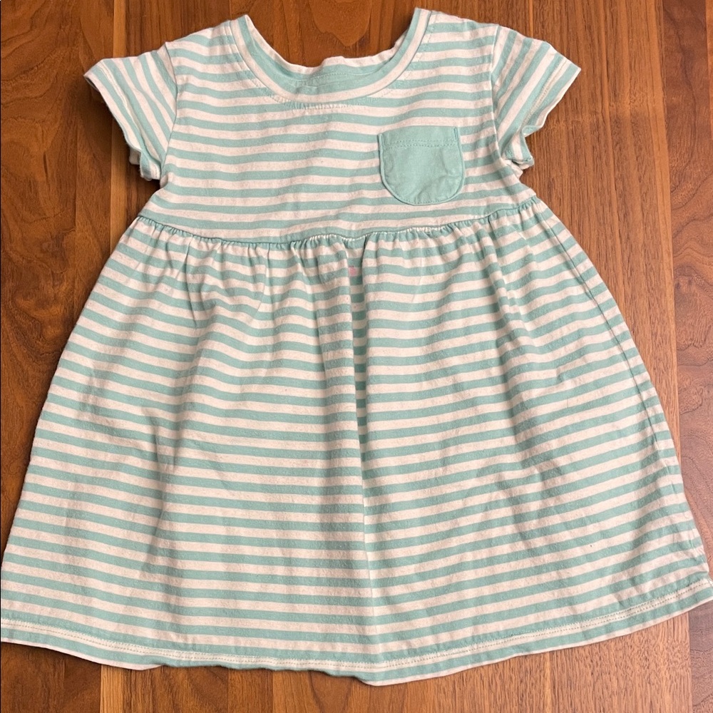 Cat & Jack Mint and White Striped Dress